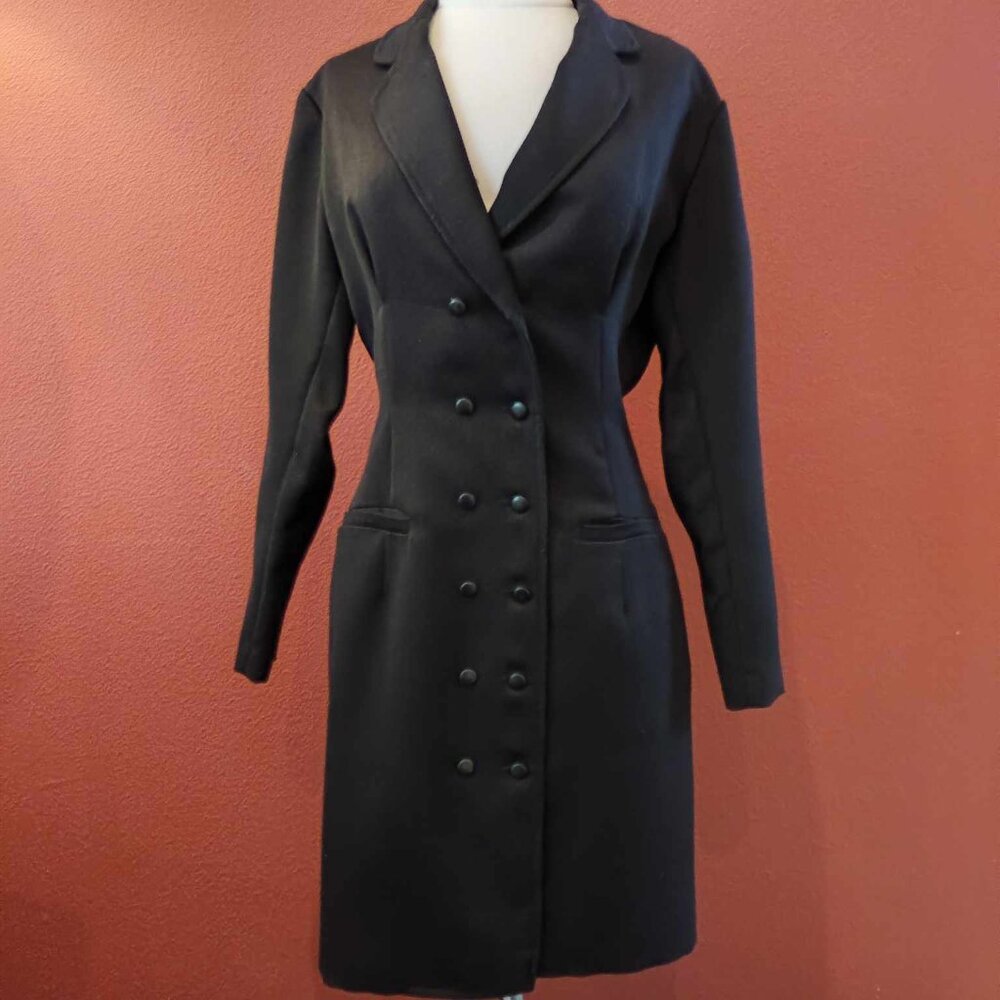 Fiorucci Vintage Early 1980's Sexy Fitted Coat Dress Made in Italy Italian Sz 42 - Picture 3 of 6